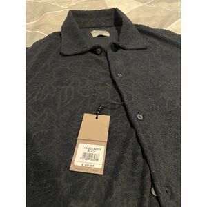 Amongst Others Men’s Small Black Floral Jacquard Button-Up Shirt NWT MSRP $49